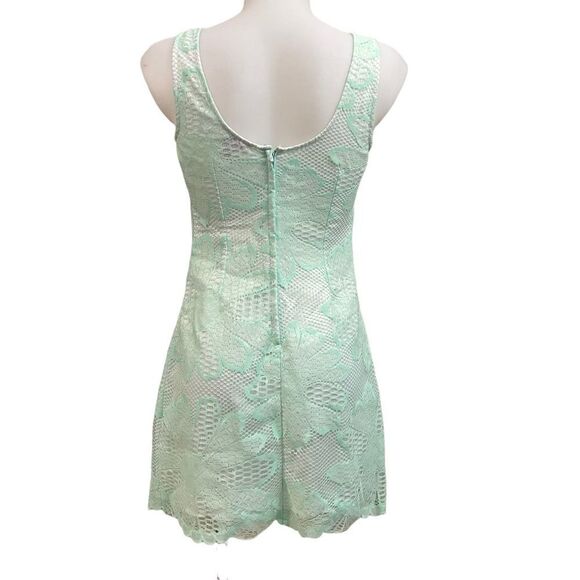 Lilly Pulitzer Lonnie Iridescent Daisy Lace Mini Dress Seafoam Green lined sze 0 - Picture 6 of 13